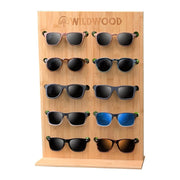 Bamboo Wooden Sunglasses Display Stand Organizer - Wildwood Eyewear | Sunglasses Canada
