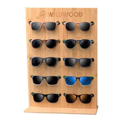 Bamboo Wooden Sunglasses Display Stand Organizer - Wildwood Eyewear | Sunglasses Canada