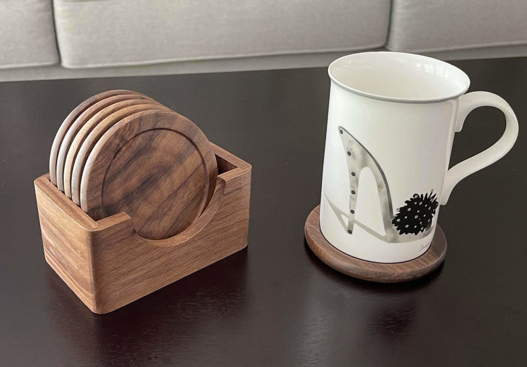 Set of 6 Walnut Wood Beverage Coasters – Wildwood Eyewear