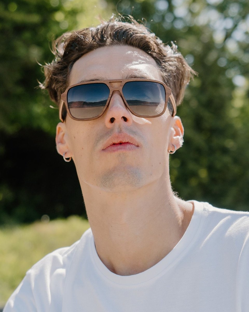 The Aviator 2 Multi Layer Walnut and Maple Wooden Polarized